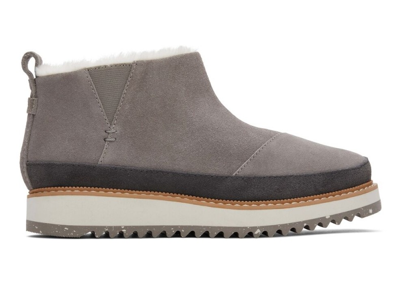 Toms Marlo Vann Resistant Faux Fur Støvler Grå | 1625UWJXK