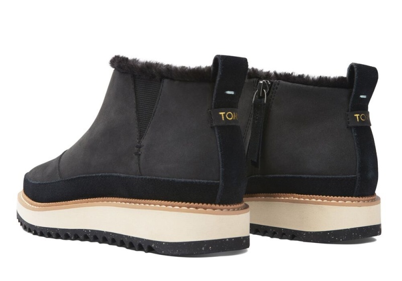 Toms Marlo Vann Resistant Faux Fur Støvler Svarte | 1482IQYPS