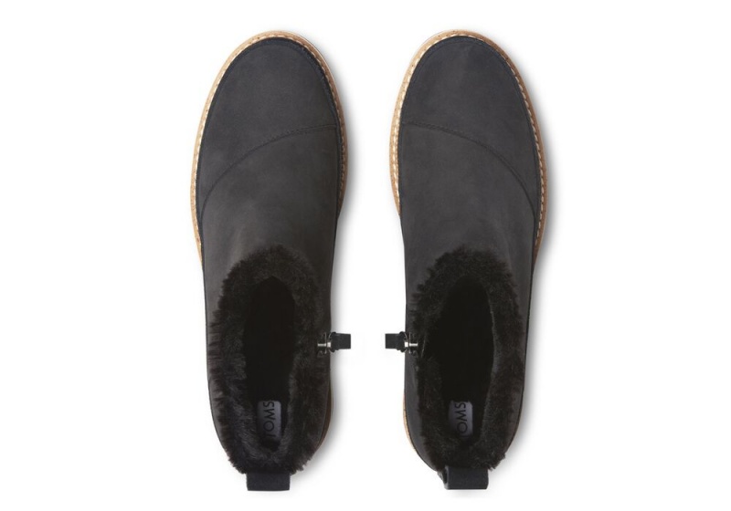 Toms Marlo Vann Resistant Faux Fur Støvler Svarte | 1482IQYPS