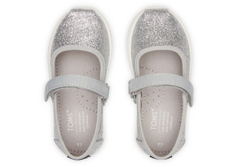 Toms Mary Jane Toddler Shoe Slip On Joggesko Sølv | 6401RKSAO