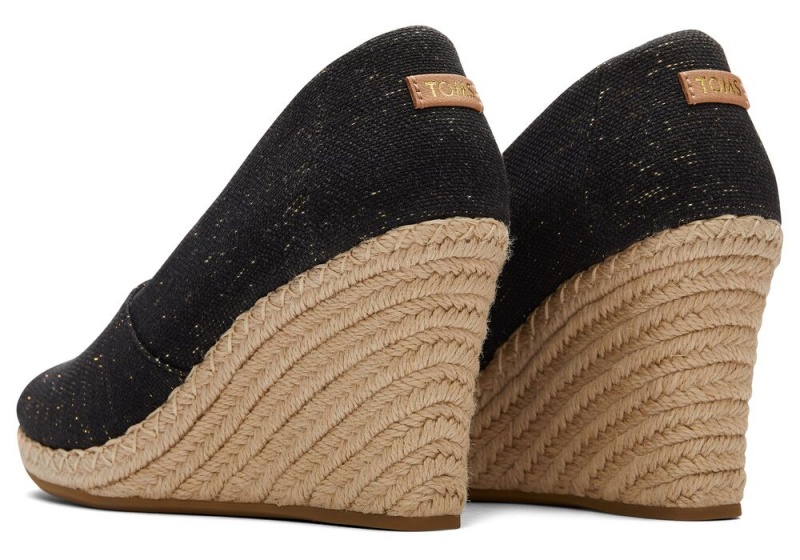 Toms Michelle Wedge Svarte Metal Beige | 8542OLEBK