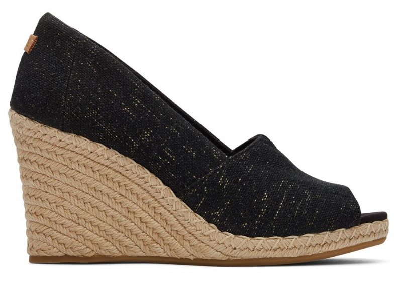 Toms Michelle Wedge Svarte Metal Beige | 8542OLEBK