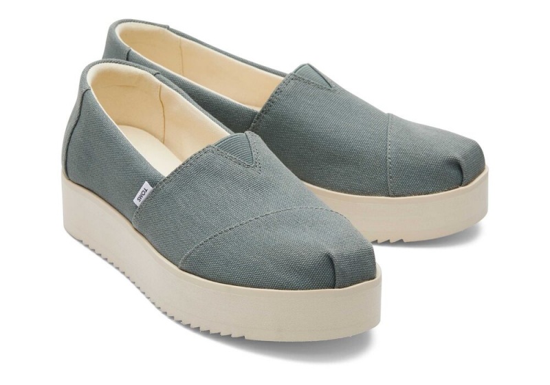 Toms Midform Espadrille Grønn | 4965GZUOT