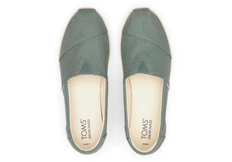 Toms Midform Espadrille Grønn | 4965GZUOT