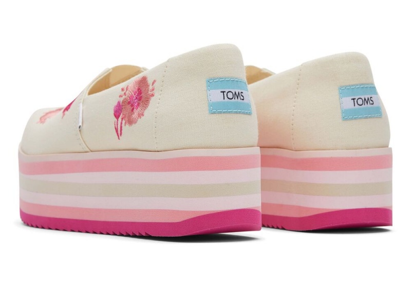 Toms Platform Espadrille Beige | 4706JYCZW