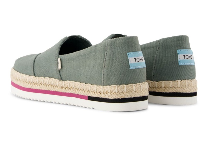 Toms Platform Rope Olive Espadrille Grønn | 9630YLEDS