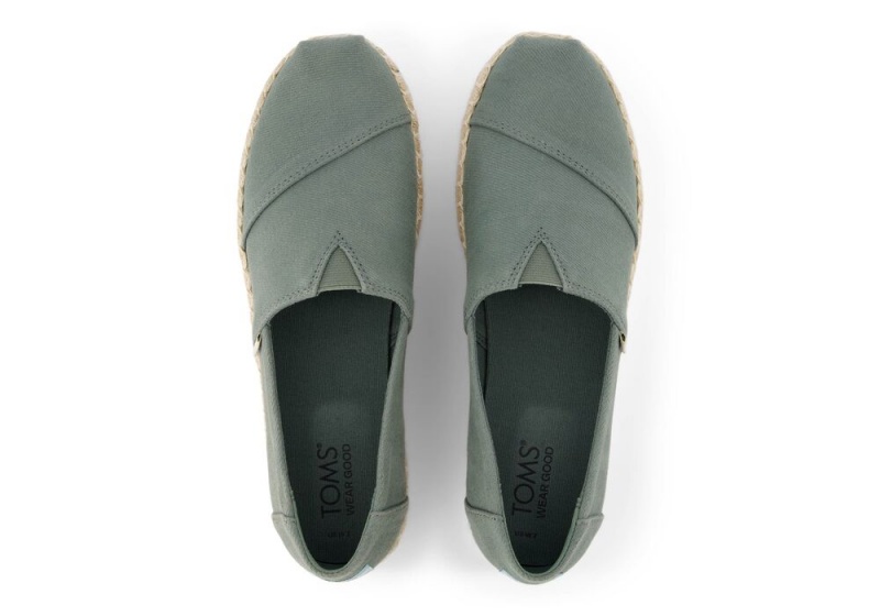 Toms Platform Rope Olive Espadrille Grønn | 9630YLEDS