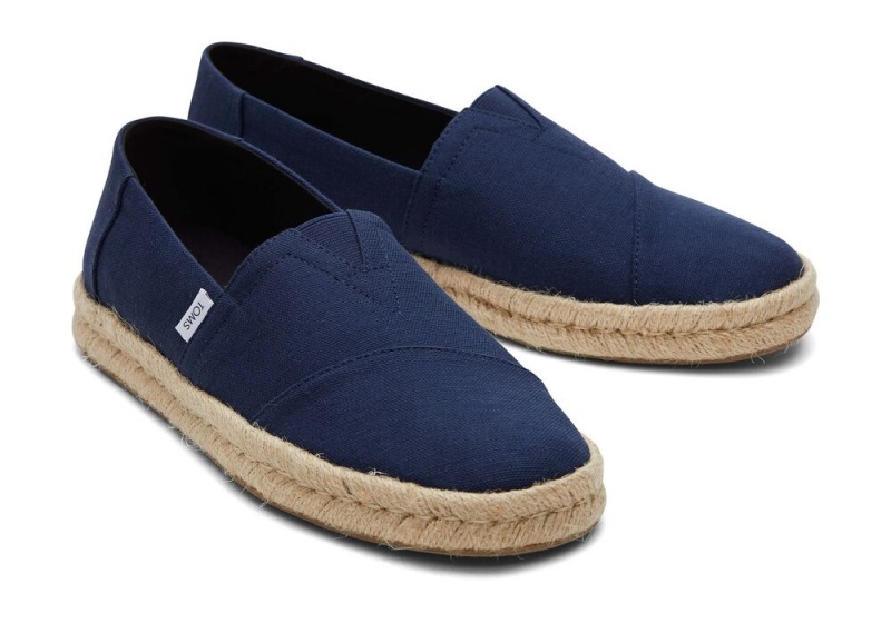 Toms Recycled Bomull Rope 2.0 Espadrille Marineblå | 9045TMQOY