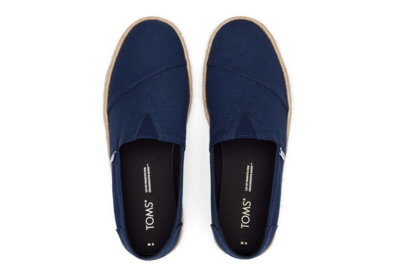 Toms Recycled Bomull Rope 2.0 Espadrille Marineblå | 9045TMQOY