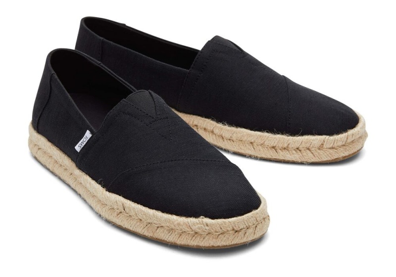 Toms Recycled Bomull Rope 2.0 Espadrille Svarte | 3548OTADP