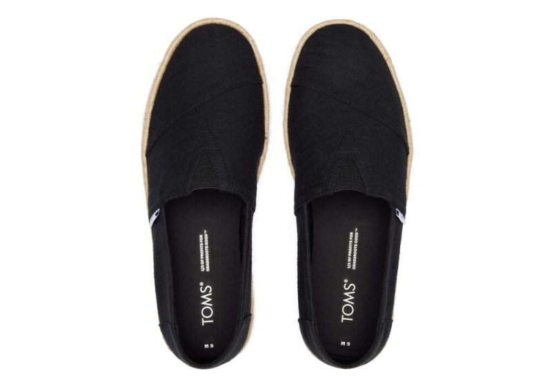 Toms Recycled Bomull Rope 2.0 Espadrille Svarte | 3548OTADP