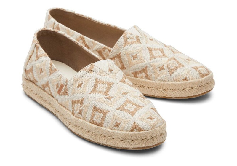 Toms Rope 2.0 Geometric Espadrille Beige | 9307TMPQI