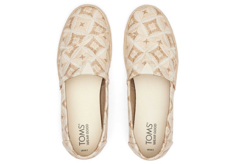 Toms Rope 2.0 Geometric Espadrille Beige | 9307TMPQI