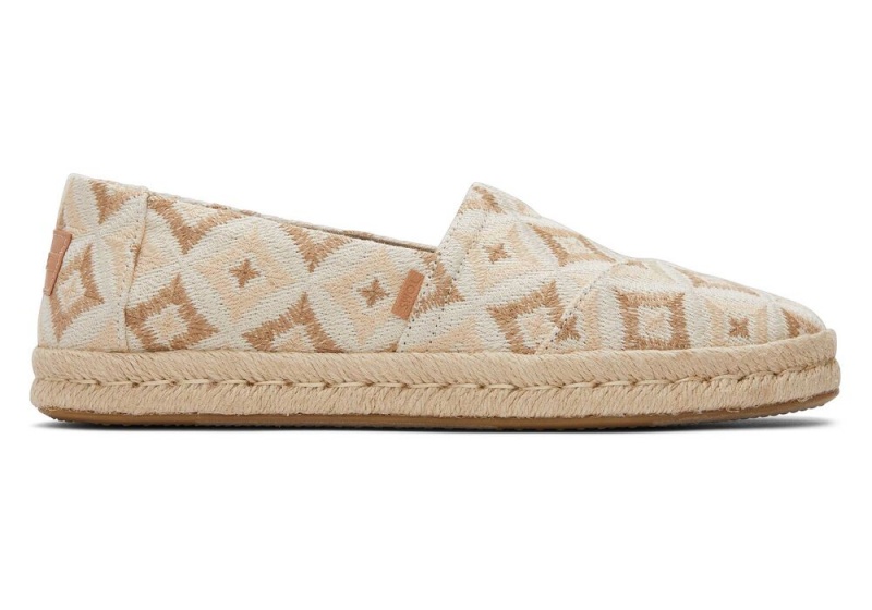 Toms Rope 2.0 Geometric Espadrille Beige | 9307TMPQI