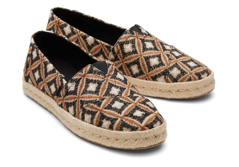 Toms Rope 2.0 Geometric Espadrille Svarte | 0897MNQXL