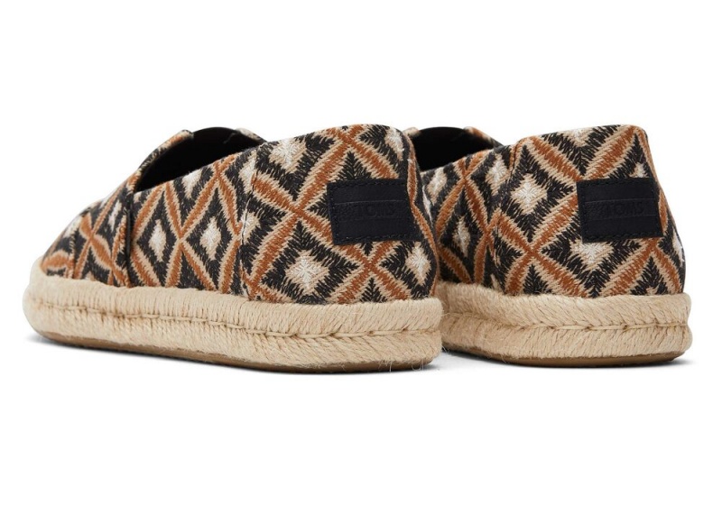 Toms Rope 2.0 Geometric Espadrille Svarte | 0897MNQXL