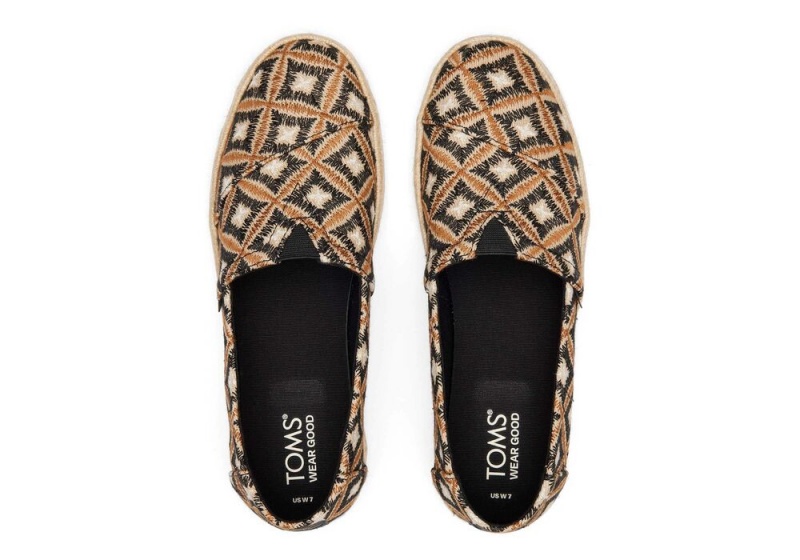 Toms Rope 2.0 Geometric Espadrille Svarte | 0897MNQXL