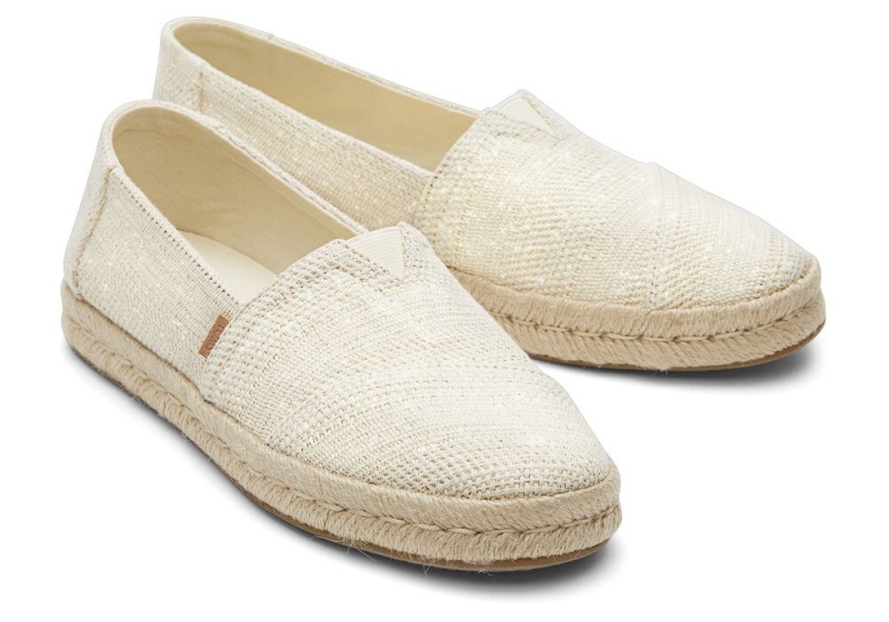 Toms Rope 2.0 Metallic Espadrille Beige Metal | 4678YZFRQ