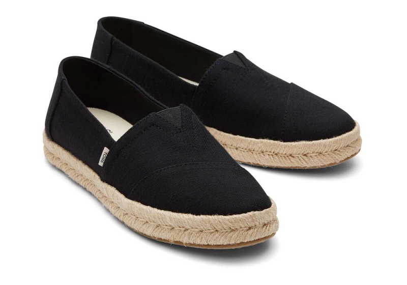 Toms Rope 2.0 Recycled Bomull Espadrille Svarte | 4672XPFTY