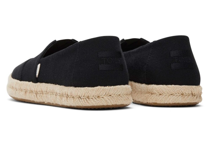 Toms Rope 2.0 Recycled Bomull Espadrille Svarte | 4672XPFTY