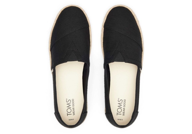 Toms Rope 2.0 Recycled Bomull Espadrille Svarte | 4672XPFTY