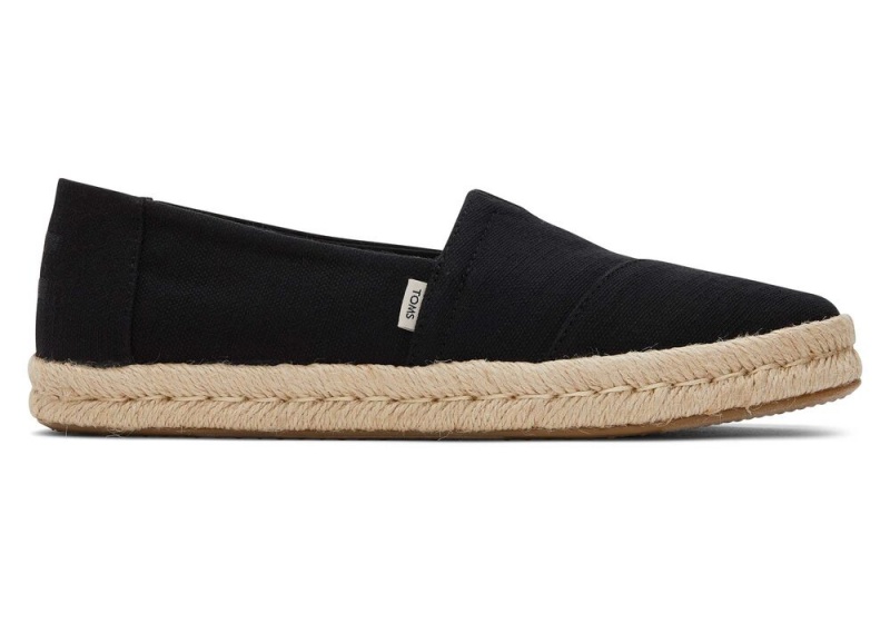 Toms Rope 2.0 Recycled Bomull Espadrille Svarte | 4672XPFTY