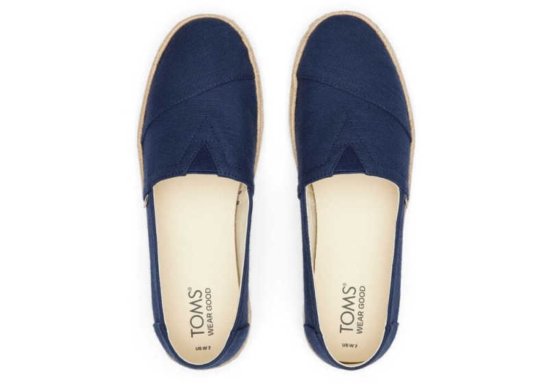 Toms Rope 2.0 Recycled Bomull Espadrille Marineblå | 6087OKZYJ