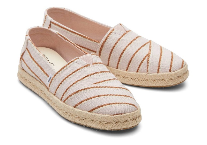 Toms Rope 2.0 Stripes Espadrille Rosa | 6784CNEIZ