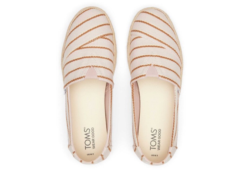 Toms Rope 2.0 Stripes Espadrille Rosa | 6784CNEIZ