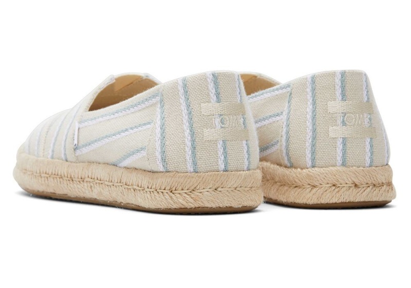 Toms Rope 2.0 Stripes Espadrille Svarte | 9560UACJZ