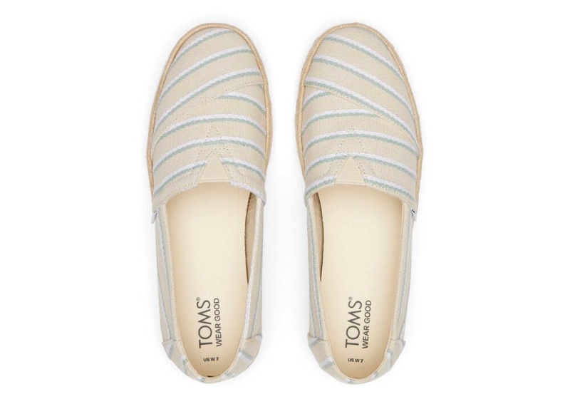 Toms Rope 2.0 Stripes Espadrille Svarte | 9560UACJZ