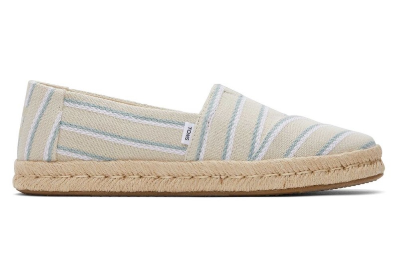 Toms Rope 2.0 Stripes Espadrille Svarte | 9560UACJZ