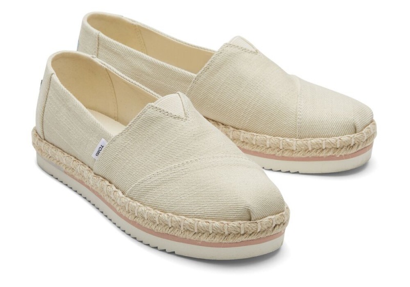 Toms Rope Platform Espadrille Beige | 2093SBOQA