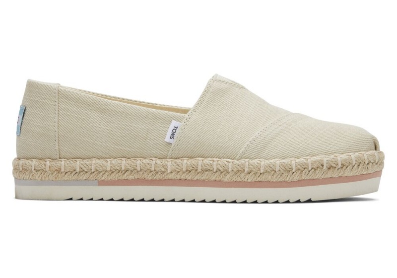 Toms Rope Platform Espadrille Beige | 2093SBOQA