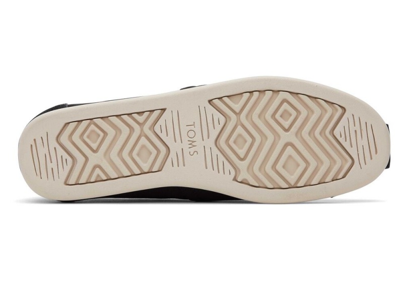 Toms Semsket Skinn Brushed Twill Espadrille Svarte | 0985TKIZS