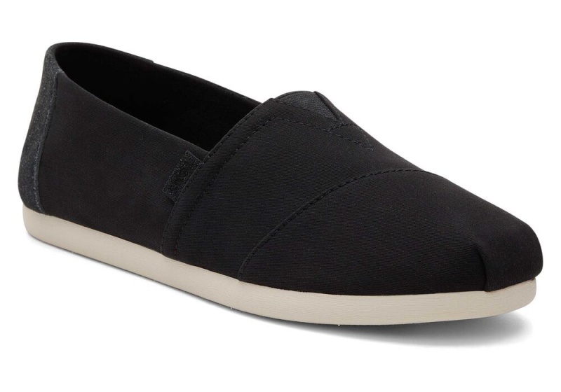 Toms Semsket Skinn Brushed Twill Espadrille Svarte | 0985TKIZS