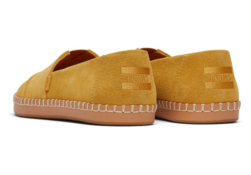 Toms Semsket Skinn Lær Wrap Espadrille Gull | 9875FUIJK