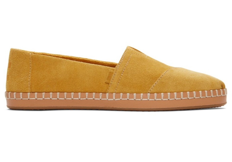 Toms Semsket Skinn Lær Wrap Espadrille Gull | 9875FUIJK