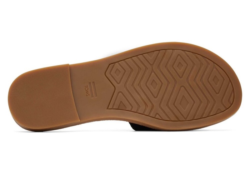 Toms Shea Lær Badesandaler Sandaler Svarte | 6748BVXZP