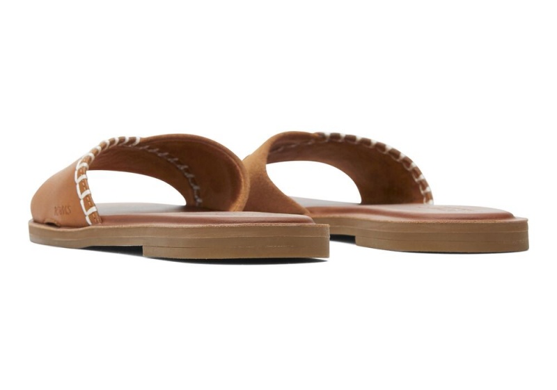 Toms Shea Tan Lær Badesandaler Sandaler Brune | 4316UWFOS