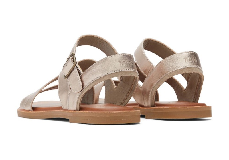 Toms Sloane Lær Strappy Sandaler Gull | 6954LIZHA