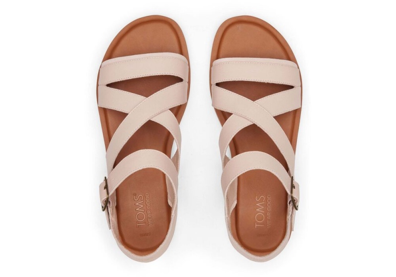 Toms Sloane Lær Strappy Sandaler Rosa | 3261CHZNB