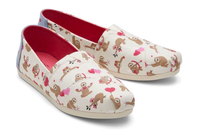 Toms Sloths and Hearts Espadrille Beige | 0942HBJXK