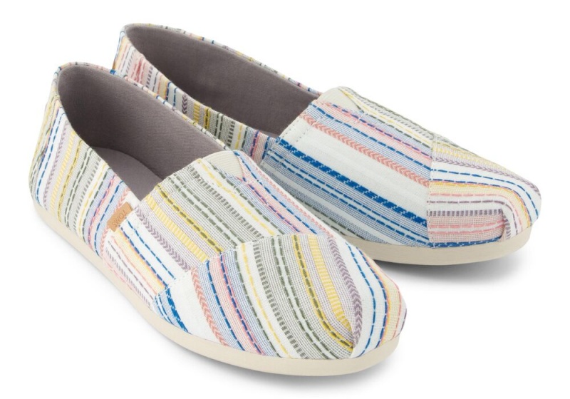 Toms Stitched Stripes Espadrille Grå | 1795WKPSH