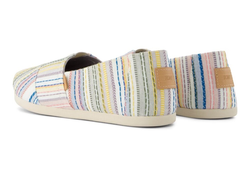 Toms Stitched Stripes Espadrille Grå | 1795WKPSH