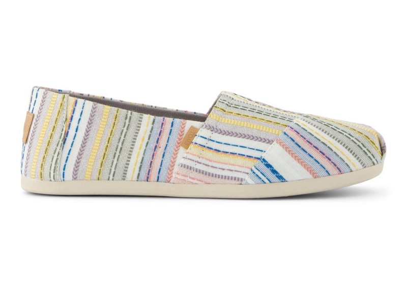 Toms Stitched Stripes Espadrille Grå | 1795WKPSH