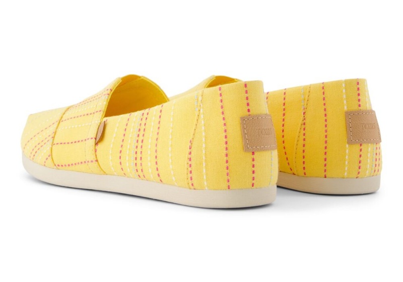 Toms Stitched Stripes Espadrille Gul | 7094CIAER