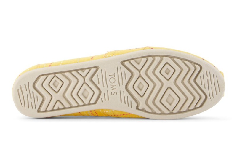 Toms Stitched Stripes Espadrille Gul | 7094CIAER