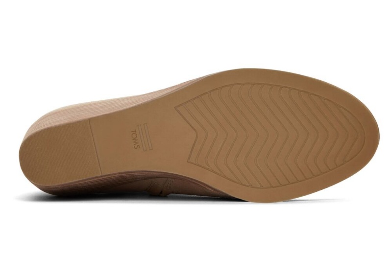 Toms Sutton Oatmeal Semsket Skinn Wedge Støvler Beige | 0721TXBZV