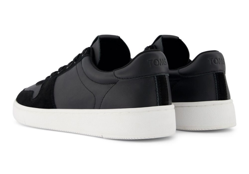 Toms TRVL LITE Court Lær Sneakers Svarte | 6173YFVAH